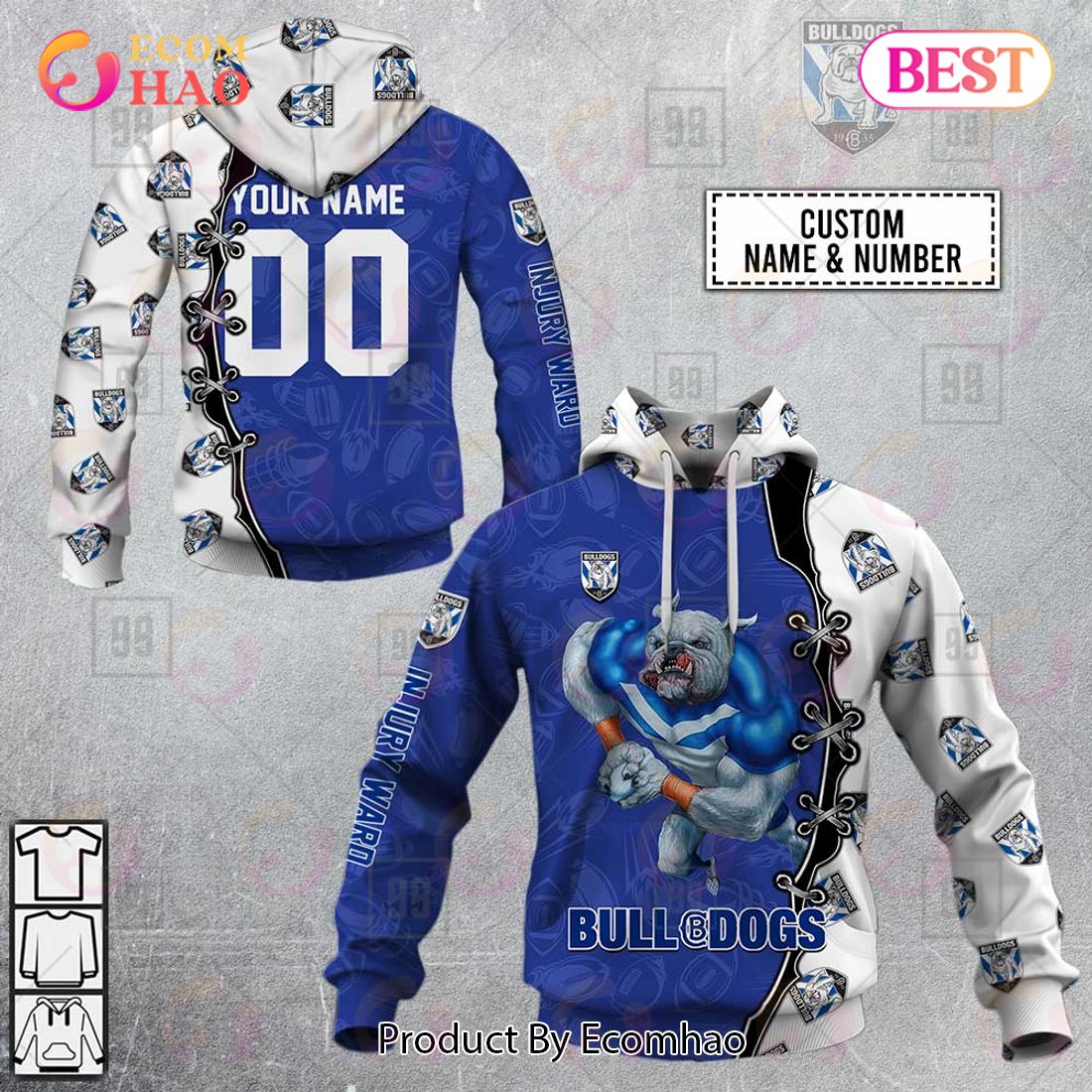 Personalized NRL Warrior Canterbury Bankstown Bulldogs 3D Hoodie