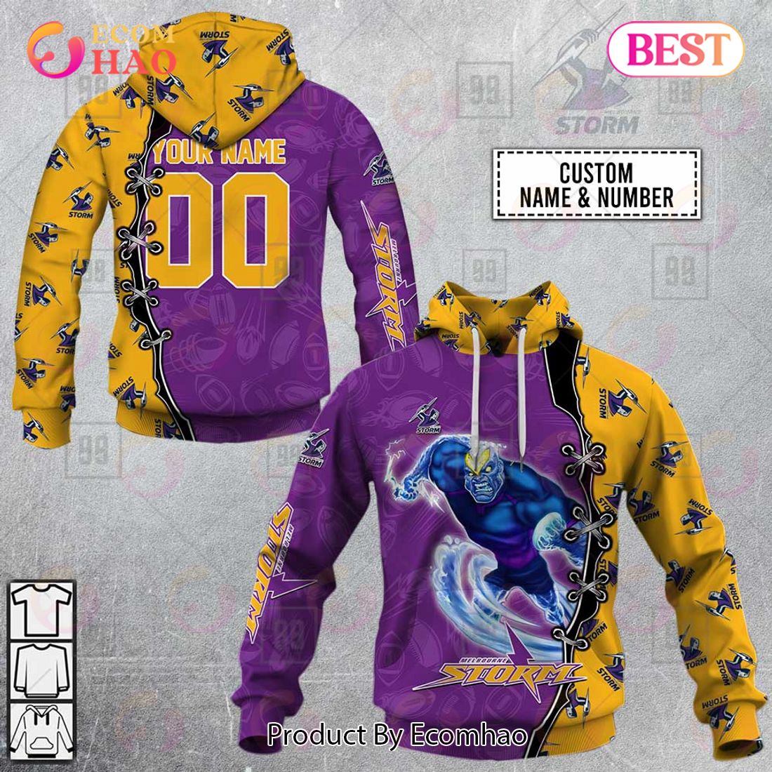 Personalized NRL Warrior Melbourne Storm 3D Hoodie