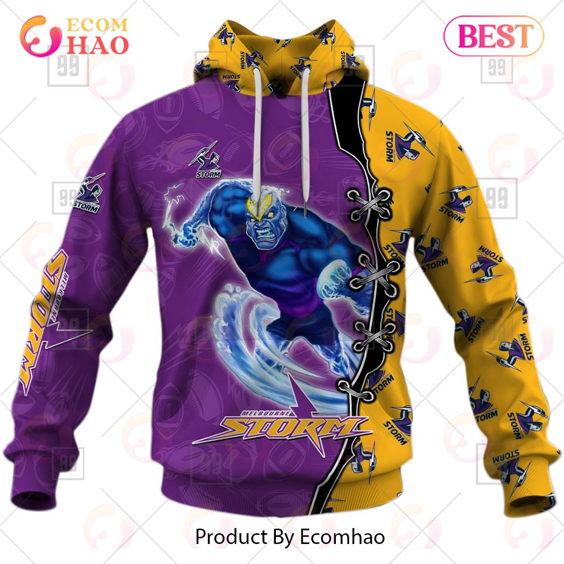 Personalized NRL Warrior Melbourne Storm 3D Hoodie