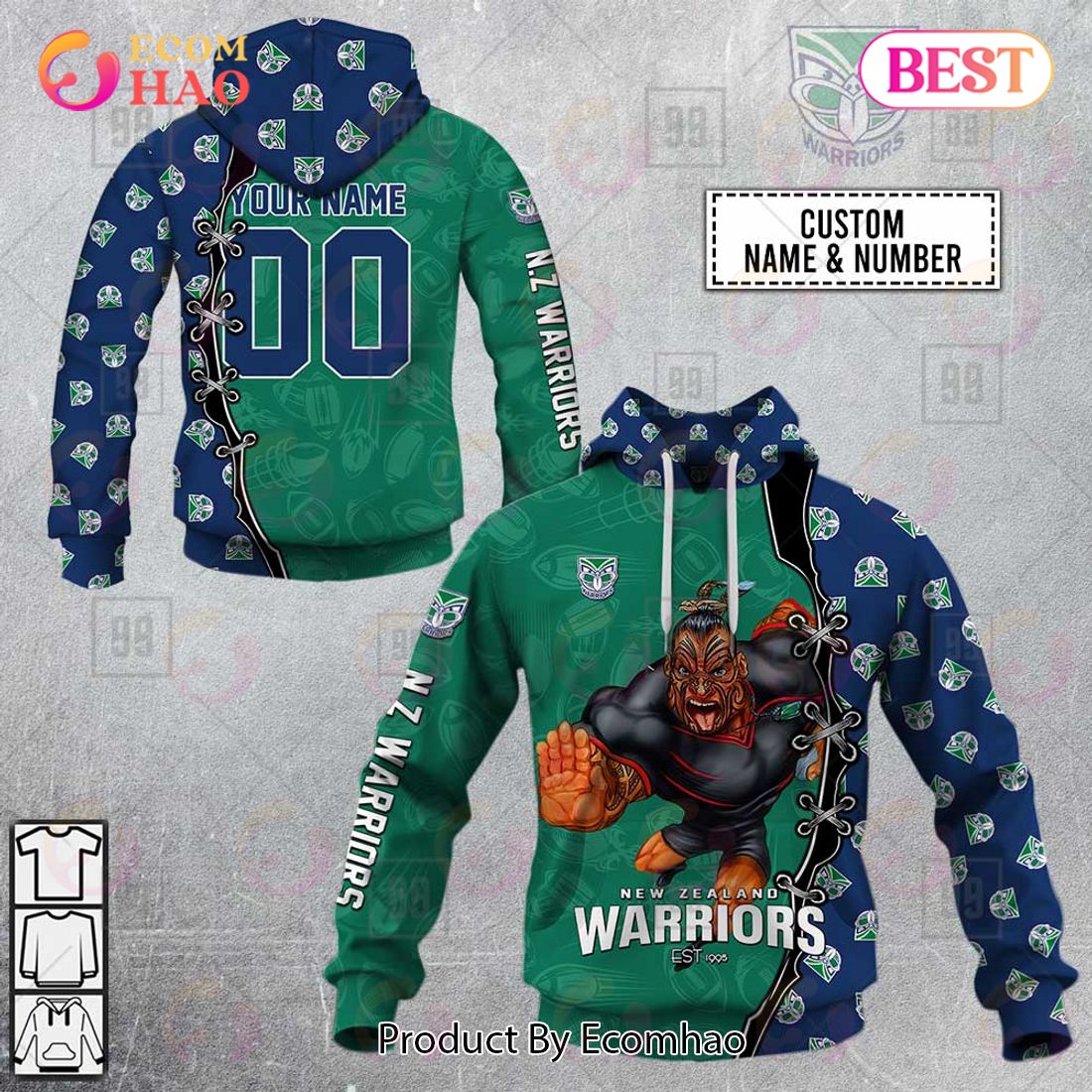 Personalized NRL Warrior New Zealand Warriors 3D Hoodie