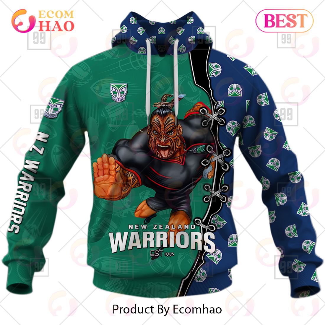 Personalized NRL Warrior New Zealand Warriors 3D Hoodie