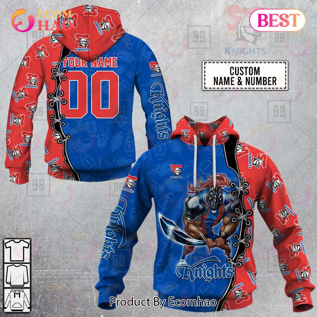 Personalized NRL Warrior Newcastle Knights 3D Hoodie