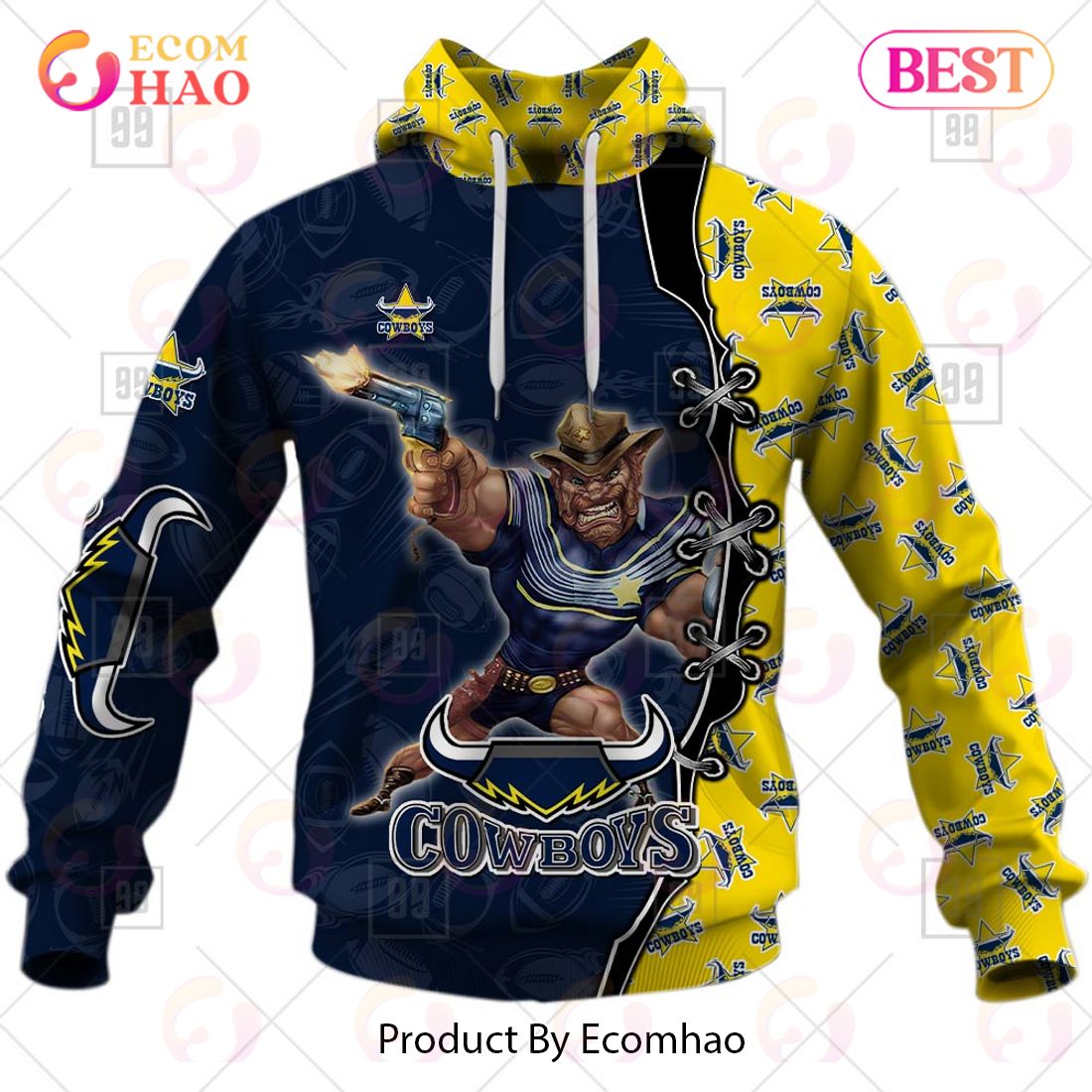 Personalized NRL Warrior North Queensland Cowboys 3D Hoodie