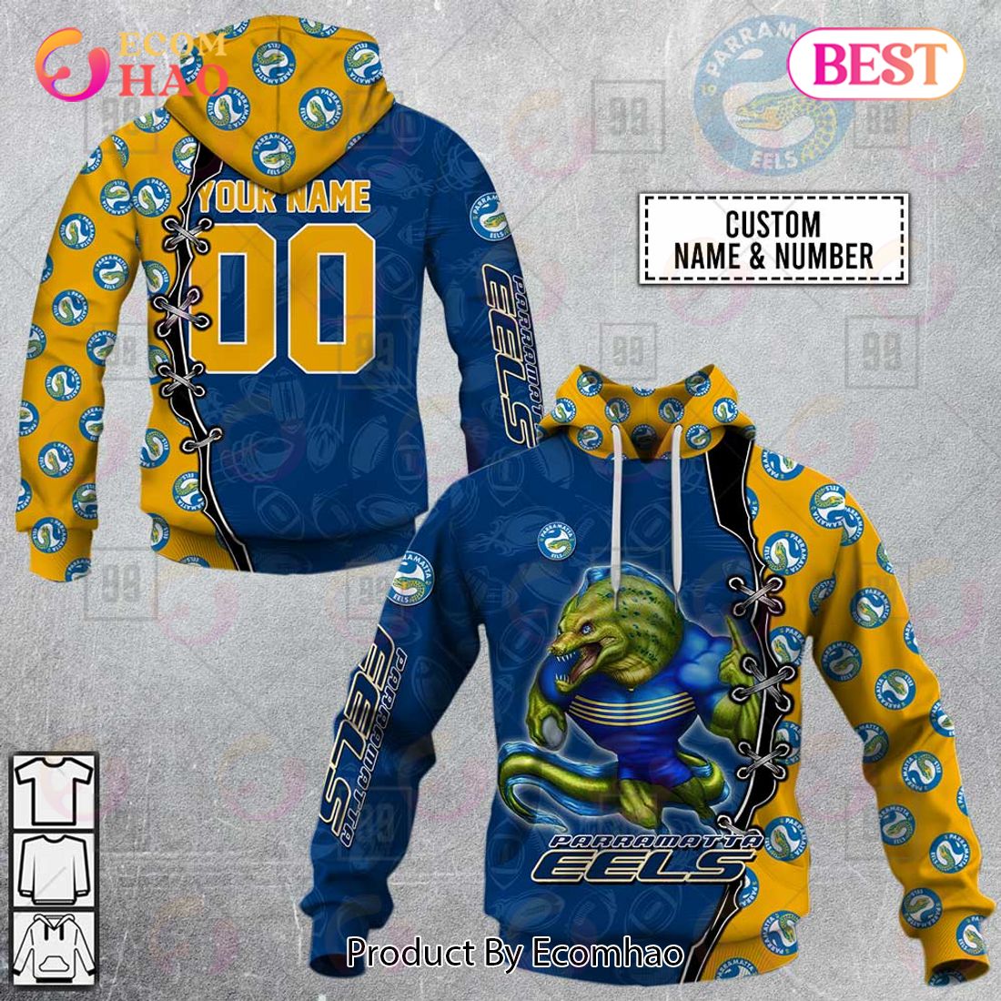 Personalized NRL Warrior Parramatta Eels 3D Hoodie