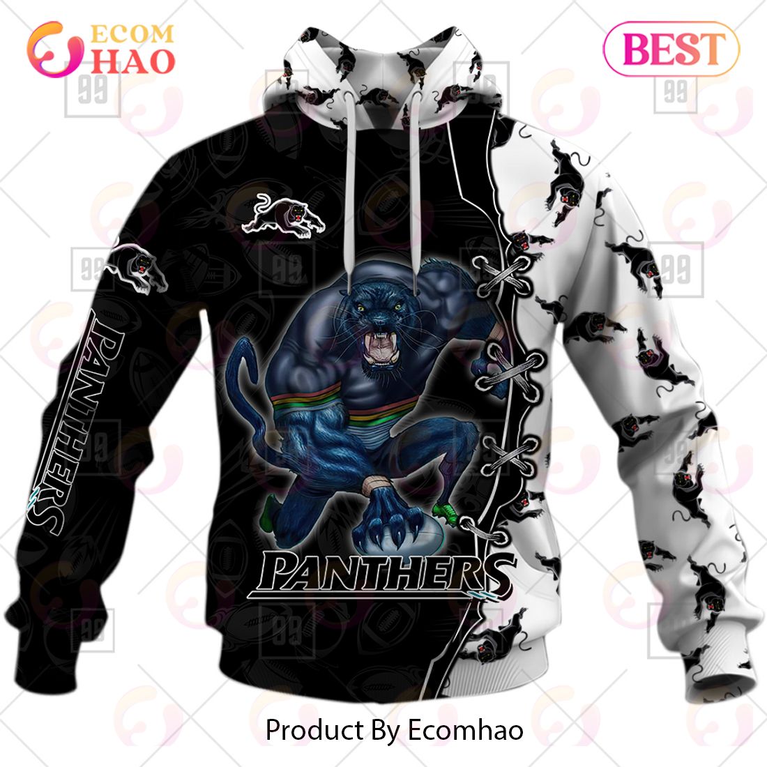 Personalized NRL Warrior Penrith Panthers 3D Hoodie