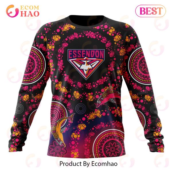 AFL Essendon Football Club Special Pink Breast Cancer Design 3D Hoodie