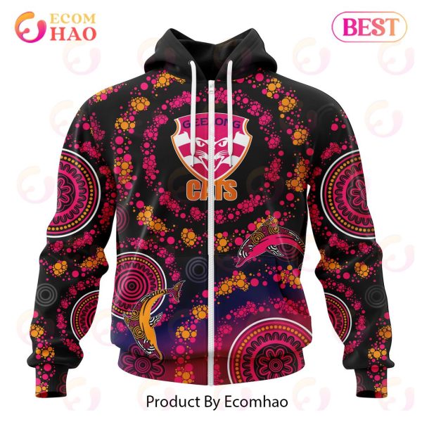 AFL Geelong Cats Special Pink Breast Cancer Design 3D Hoodie