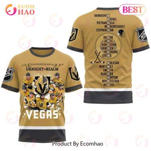 NHL Vegas Golden Knights UKNIGHT The REALM Gold 3D T-Shirt
