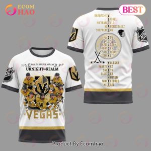 NHL Vegas Golden Knights UKNIGHT The REALM White 3D T-Shirt