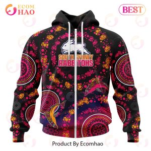 NRL South Sydney Rabbitohs Special Pink Breast Cancer Design 3D Hoodie