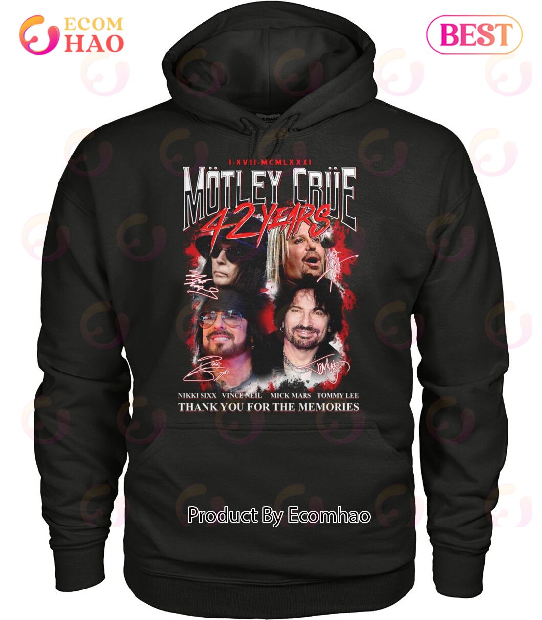 I.XVII.MCMLXXXI Motley Crue 42 Years Thank You For The Memories T-Shirt