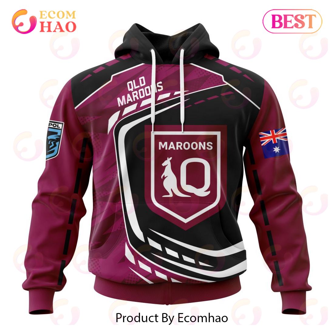 Personalized State Of Origin QLD Maroons Special Design 3D Hoodie