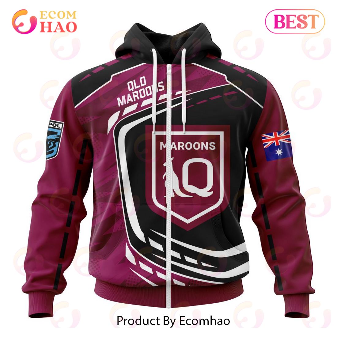 Personalized State Of Origin QLD Maroons Special Design 3D Hoodie