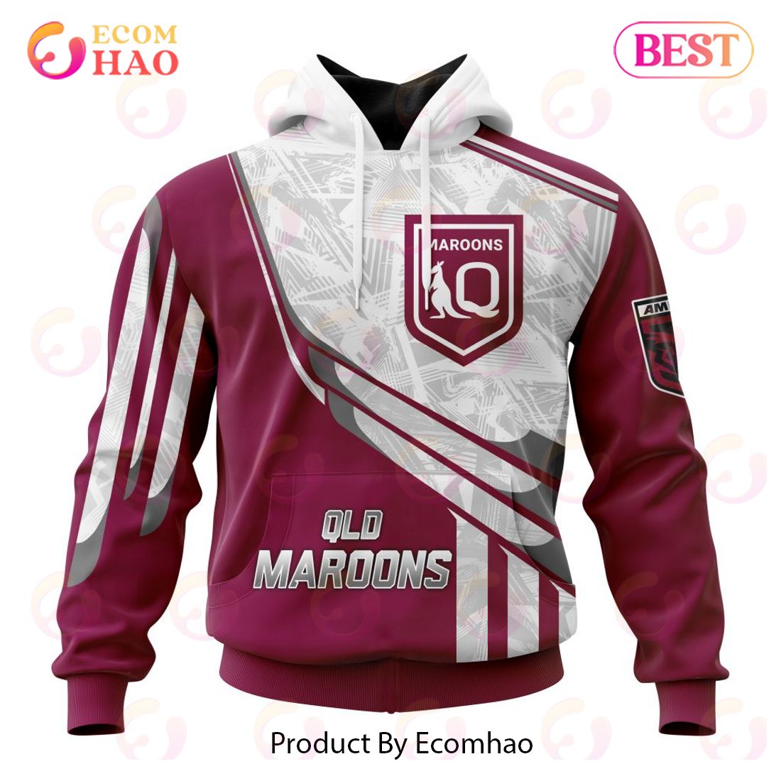 State Of Origin QLD Maroons Special Design 3D Hoodie