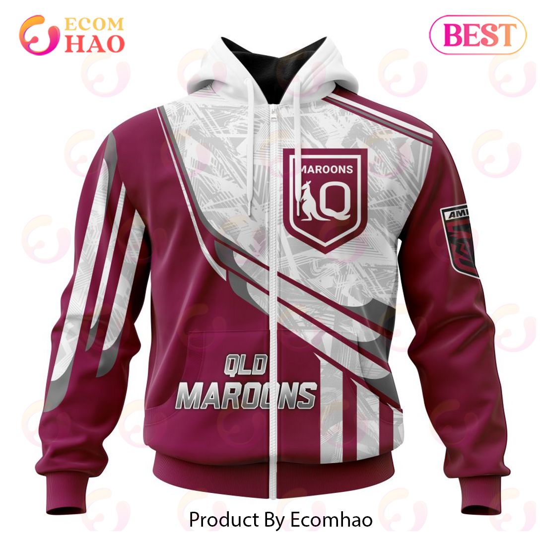 State Of Origin QLD Maroons Special Design 3D Hoodie