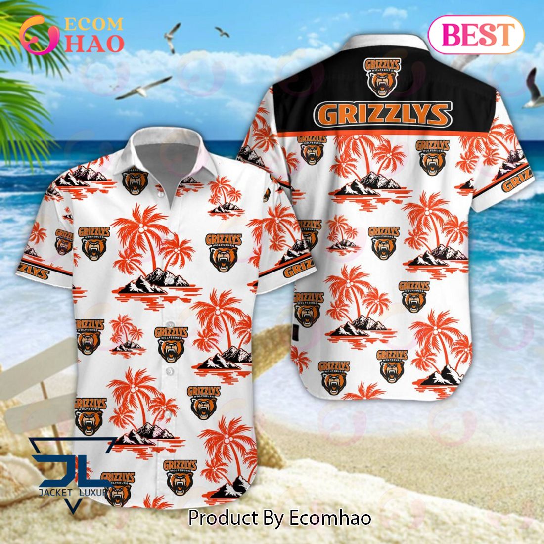 Grizzlys Wolfsburg PENNY DEL und DEL 2 Hawaiian Shirt