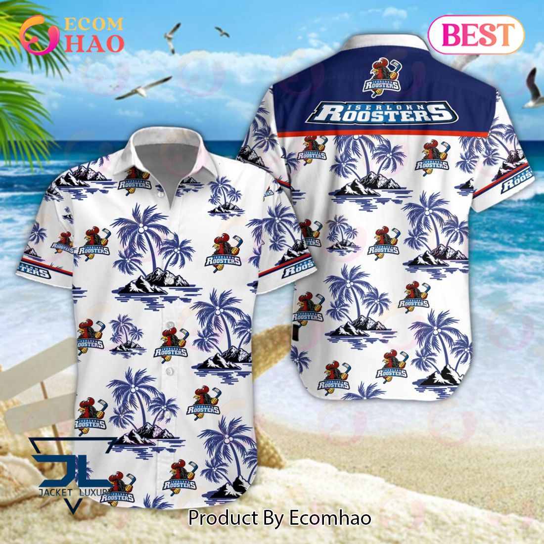 Iserlohn Roosters PENNY DEL und DEL 2 Hawaiian Shirt