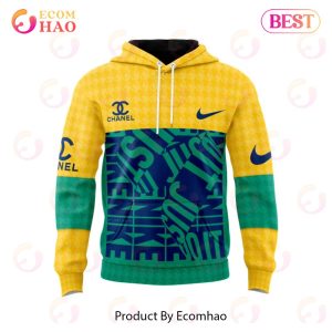 Nike Chanel Green Yellow Unisex Hoodie Outfit For Men Women Luxury Brand Clothing Special Gift