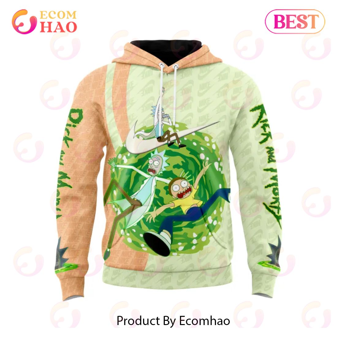 Nike Rick And Morty Light Green Orange Unisex Hoodie Outfit For Men Women Luxury Brand Clothing Special Gift Luxury Items