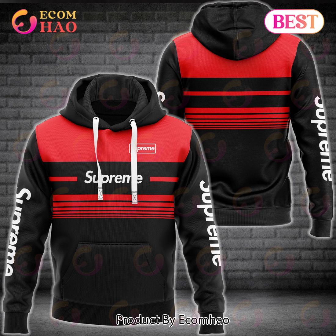 Supreme Black Luxury Brand Premium Hoodie For Men Women