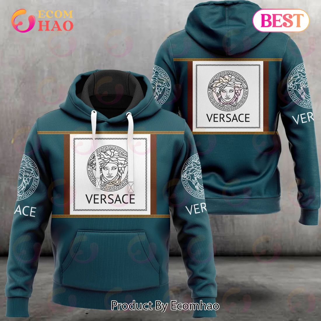 Versace Luxury Unisex Hoodie Luxury Brand Outfit For Men Women