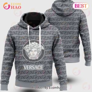 Versace Medusa Grey Luxury Unisex Hoodie Luxury Brand Outfit For Men Women
