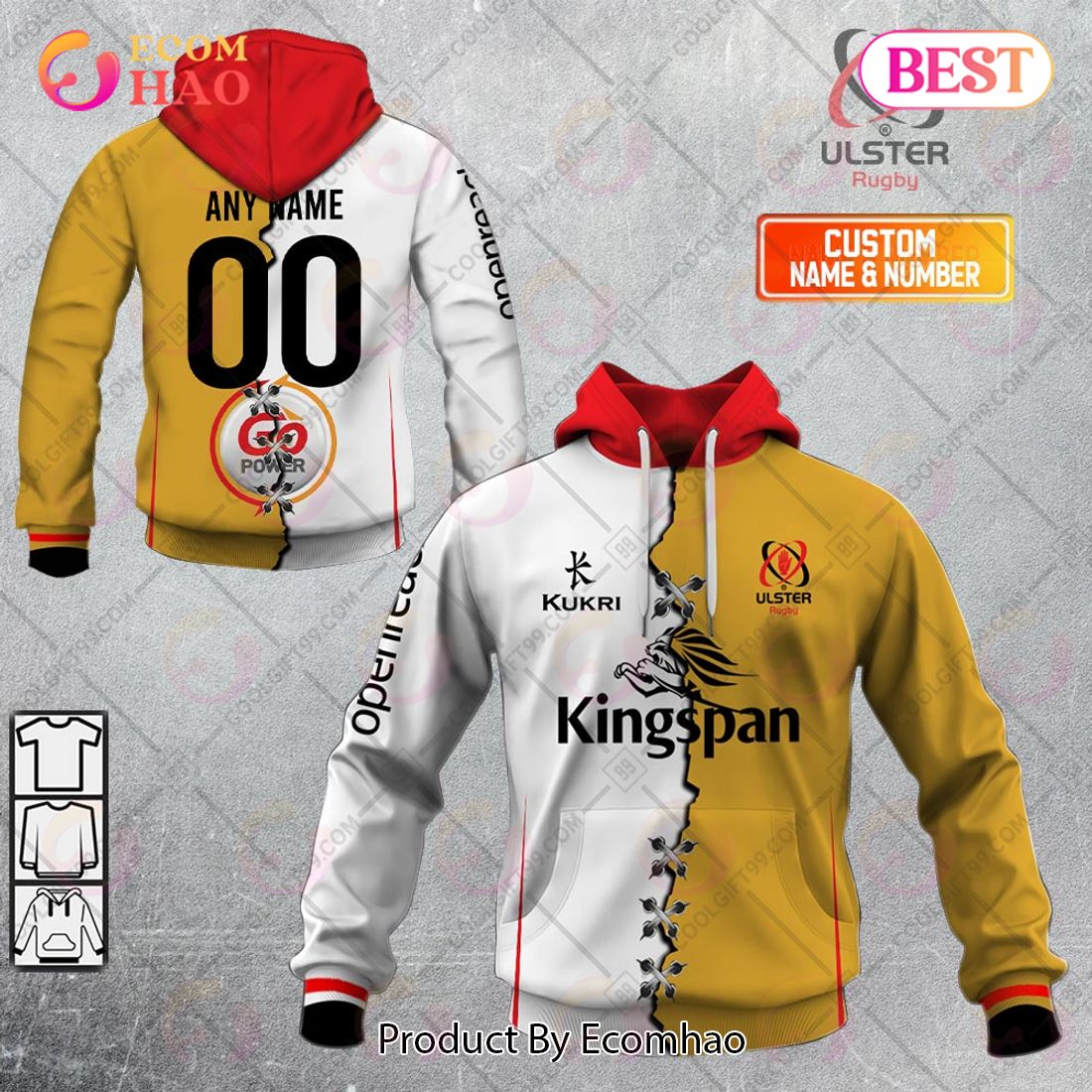 Personalized IRFU Ulster Rugby Mix Jersey Style 3D Hoodie