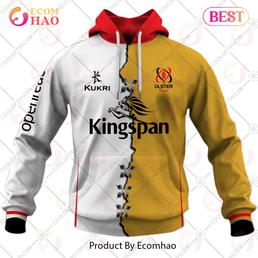 Personalized IRFU Ulster Rugby Mix Jersey Style 3D Hoodie