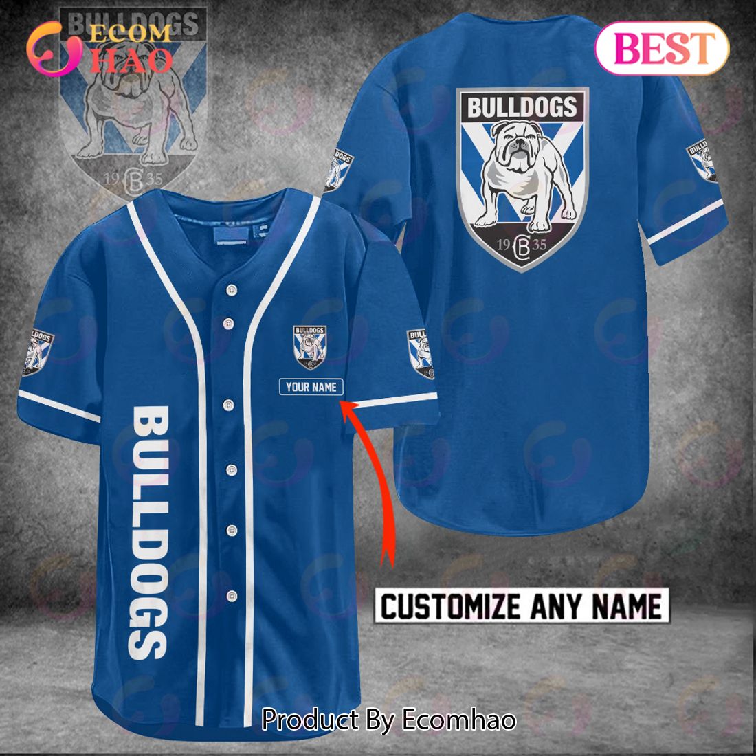 NRL Cronulla Sharks Custom Name Baseball Jersey