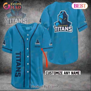 NRL Gold Coast Titans Custom Name Baseball Jersey