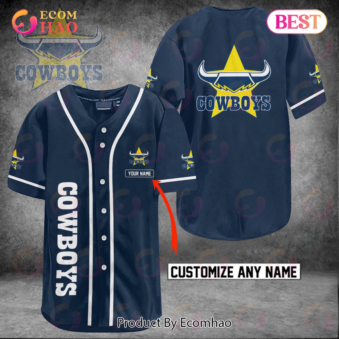 NRL St. George Illawarra Dragons Custom Name Baseball Jersey