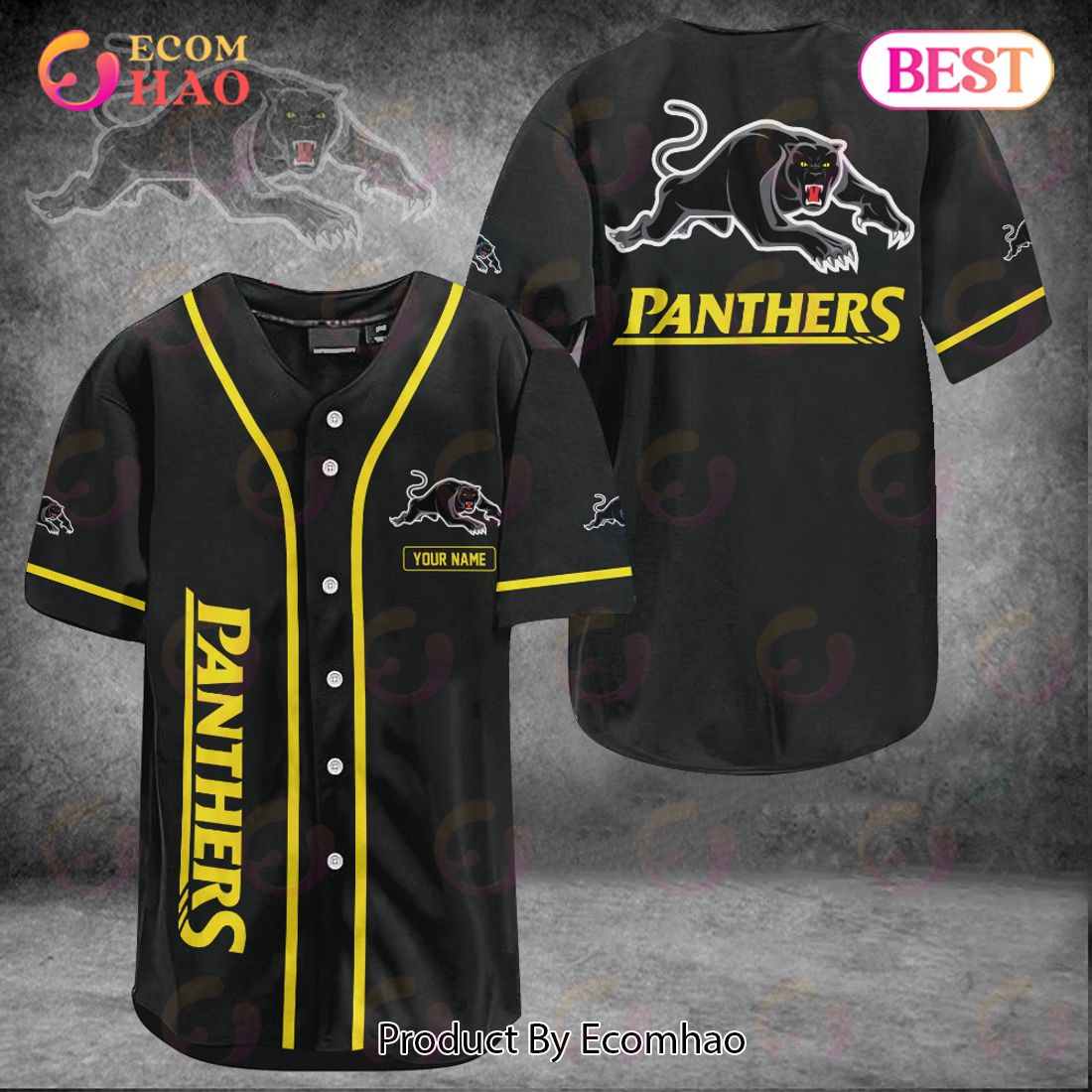 NRL Penrith Panthers Custom Name Baseball Jersey