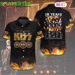Kiss Band 50 Years Short Sleeve Dress Shirt – A Trendy Luxury Gift Collection
