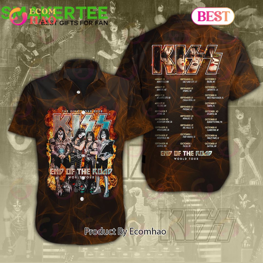 Kiss Band End Of The Road World Tour Short Sleeve Dress Shirt – A Trendy Luxury Gift Collection