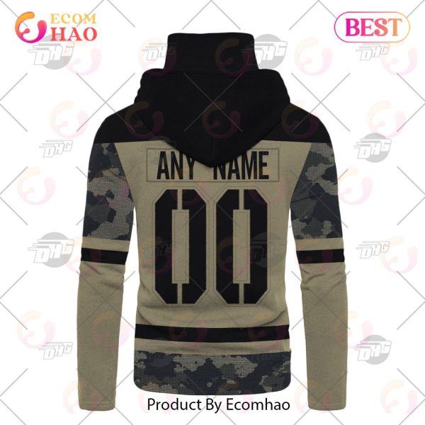 NHL Anaheim Ducks Camo Military Appreciation Team Authentic Custom Practice Jersey 3D Hoodie