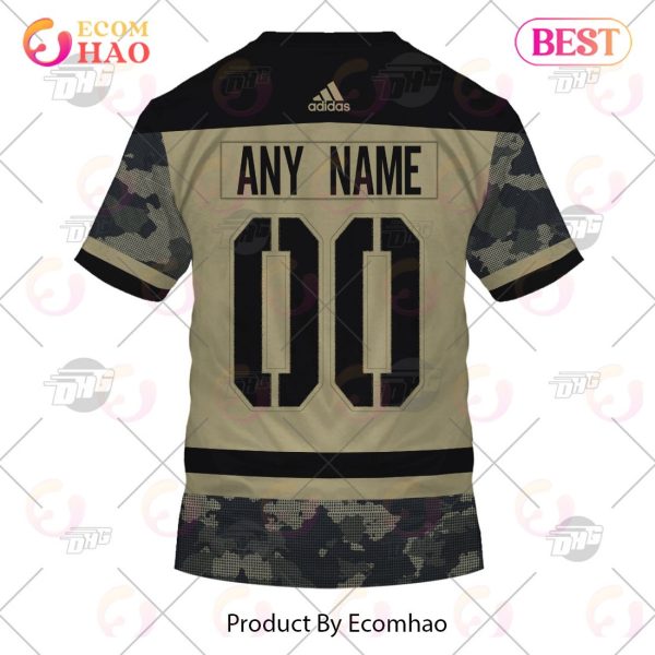 NHL Boston Bruins Camo Military Appreciation Team Authentic Custom Practice Jersey 3D Hoodie