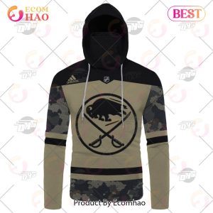 NHL Buffalo Sabres Camo Military Appreciation Team Authentic Custom Practice Jersey 3D Hoodie