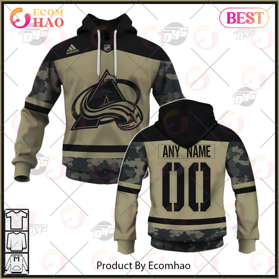 NHL Calgary Flames Camo Military Appreciation Team Authentic Custom Practice Jersey 3D Hoodie