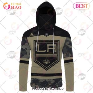 NHL Los Angeles Kings Camo Military Appreciation Team Authentic Custom Practice Jersey 3D Hoodie