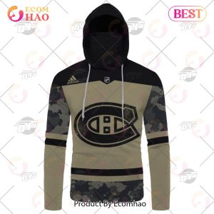 NHL Montreal Canadiens Camo Military Appreciation Team Authentic Custom Practice Jersey 3D Hoodie