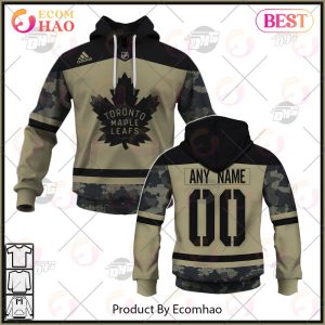 NHL Toronto Maple Leafs Camo Military Appreciation Team Authentic Custom Practice Jersey 3D Hoodie
