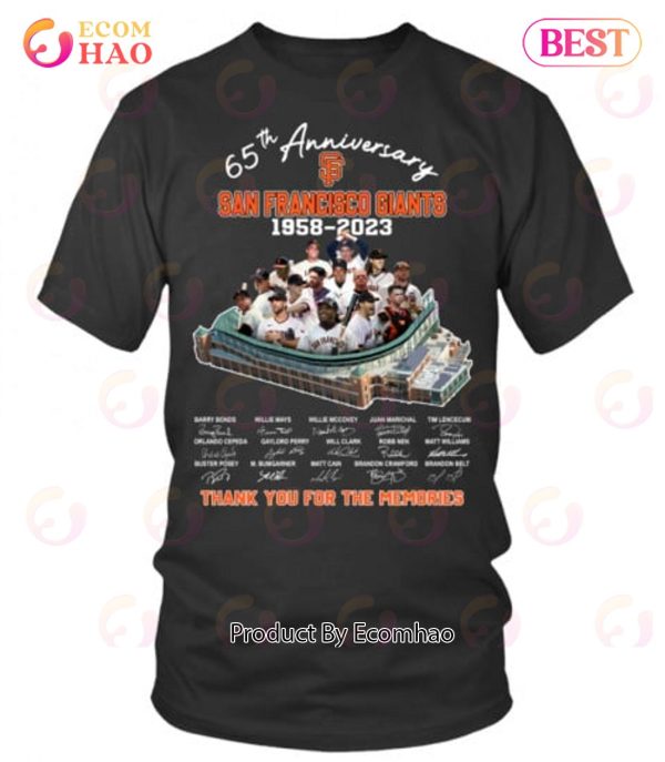 65th Anniversary San Francisco Giants 1958 – 2023 Thank You For The Memories T-Shirt