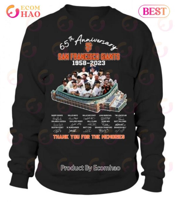 65th Anniversary San Francisco Giants 1958 – 2023 Thank You For The Memories T-Shirt