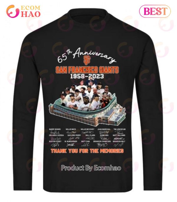 65th Anniversary San Francisco Giants 1958 – 2023 Thank You For The Memories T-Shirt
