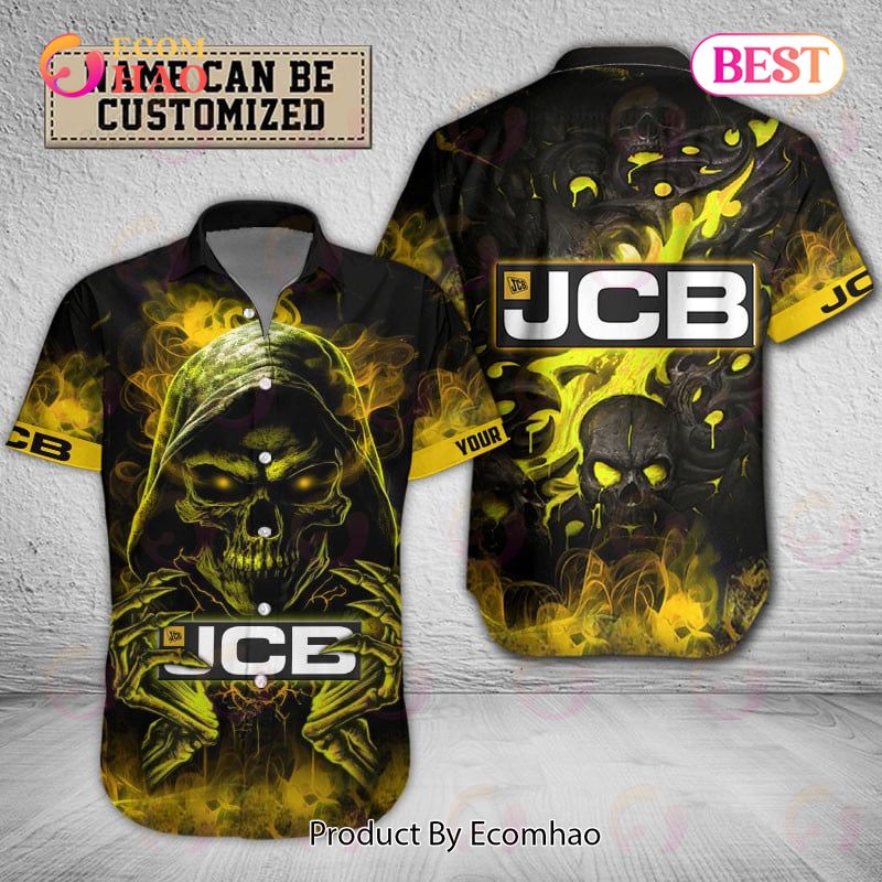 Custom Name Tractor JCB Hawaiian Shirt