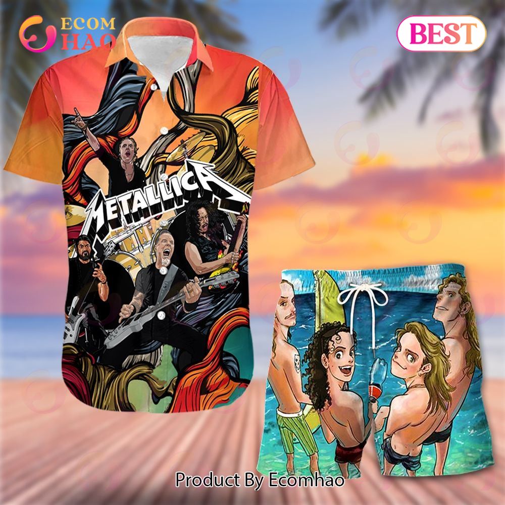 Metallica Illustrated Hawaiian Shirt