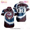 NHL Columbus Blue Jackets Special Grateful Dead Tie-Dye Design Button Shirt Polo Shirt