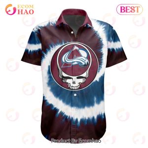 NHL Colorado Avalanche Special Grateful Dead Tie-Dye Design Button Shirt Polo Shirt