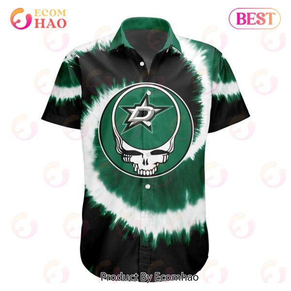 NHL Dallas Stars Special Grateful Dead Tie-Dye Design Button Shirt Polo Shirt