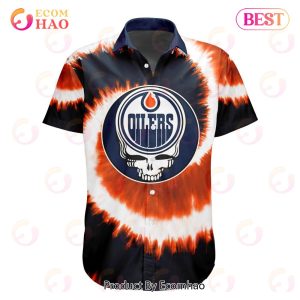 NHL Edmonton Oilers Special Grateful Dead Tie-Dye Design Button Shirt Polo Shirt